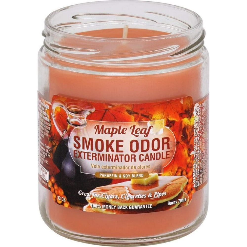 Smoke Odor Exterminator 13 oz Jar Candles Maple Leaf, Pack of 2