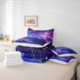 thumbnail image 4 of Erosebridal Geometric Honeycomb Bedding Sets Twin Size,Outer Space Starry Sky Comforter Sets with Sheets,Mystic Cosmos Decor,Reversible,7pcs, 4 of 5
