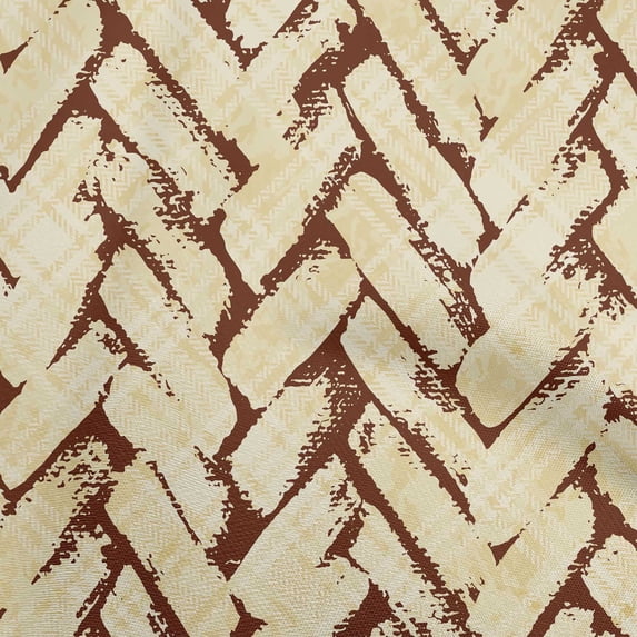 oneOone Georgette Viscose Brown Fabric Brush Stroke Craft Projects Decor Fabric Printed By The Yard 42 Inch Wide