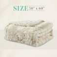 thumbnail image 3 of Elegant Comfort Throw Blanket, Reversible Sherpa Flannel, Soft, Fuzzy, Cozy and Plush- All season Lightweight Decorative Throw, 50 x 60 inches, Alaska Sherpa Throw, Beige, 3 of 6