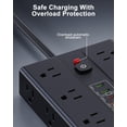 thumbnail image 5 of Surge Protector Power Strip with 16 AC Outlets 6 USB Ports(3 Type C), Thin Flat Plug 6.5 FT Extension Cord with Multiple Outlets, Outlet Extender with Surge Protection for , Office, Dorm, 5 of 6