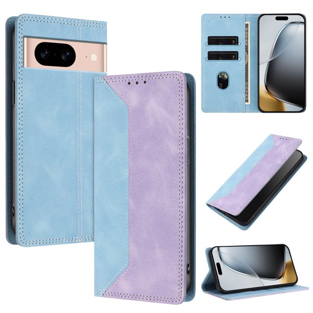 Phone Case for Google Pixel 8A FOXDOCK Premium Leather,Creative Dual-Color Cover with Card Slot,Shockproof