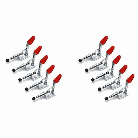 10 PCS Pull Latch 301AM Adjustable Toggle Clamp Stroke Clamp Push Pull Toggle Clamp Quick Release Hand Tool,10 x Clamp,Silver