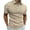 Khaki, variant on Mens Casual Polo Shirt Short Sleeve Classic Fit Knit T Shirt Golf Shirts with Zipper