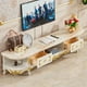 thumbnail image 4 of Solid Wood TV Cabinet  European Style Oval Marble Coffee Table  Floor Storage Locker Living Room Furniture My Lux Decor Round, 4 of 5