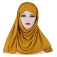 thumbnail image 2 of Mifelio Turban for Women, Women Hat Scarf Wrap Muslim Cap Turban Ruffle Shawl Baseball Caps Head Wrap for Women Yellow One Size, 2 of 2