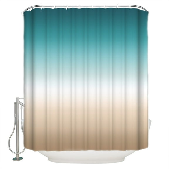 Shower Curtain, Vintage Khaki Brown White Teal Ombre Art Waterproof Shower Curtain Set with Hooks for Bathroom Showers,Stalls and Bathtubs,72x72In Colorful Gradient