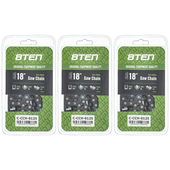 Full Chisel Chainsaw Chain 18 inch .063 3/8 Pitch 66DL for Stihl MS260 3 Pack 810-CCC2347H