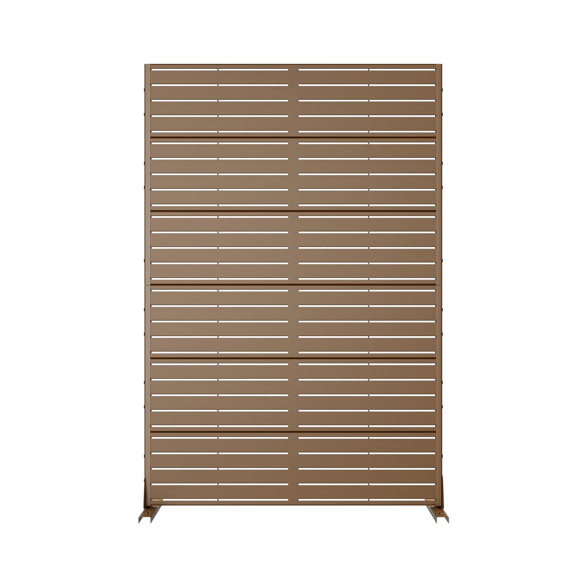 MAYEERTY Metal Room Divider – Industrial Galvanized Steel Privacy Screen,Stripe,Brown