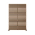 thumbnail image 2 of MAYEERTY Metal Room Divider – Industrial Galvanized Steel Privacy Screen,Stripe,Brown, 2 of 6