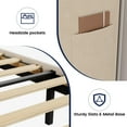 thumbnail image 3 of Huisuilinss Upholstered Platform Bed Frame,Velvet Full Size Bed Frame,Queen Bed Frame With Wingback Headboard,Wooden Slat Support,Easy Assembly,No Box Spring Needed, 3 of 7