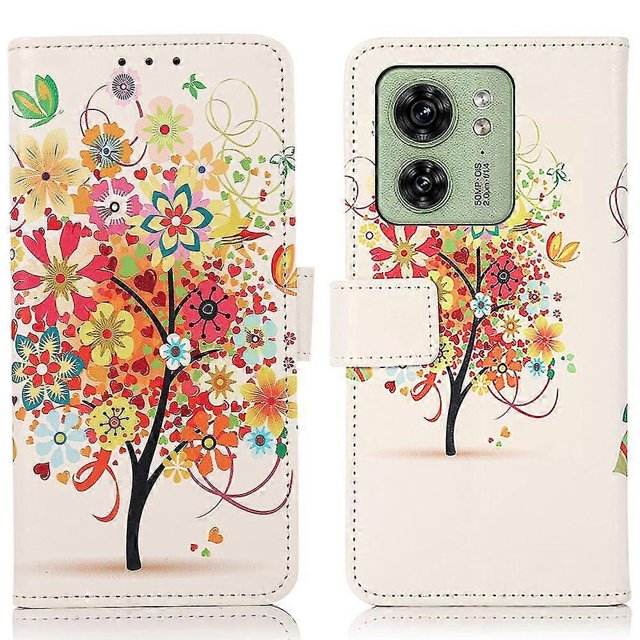 Funda de piel sintética yuxing con estampado para Motorola Edge 40 5G Rojo