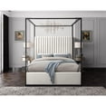 thumbnail image 4 of Meridian Furniture Jax Solid Wood and Velvet King Bed in Cream/Matte Black, 4 of 8