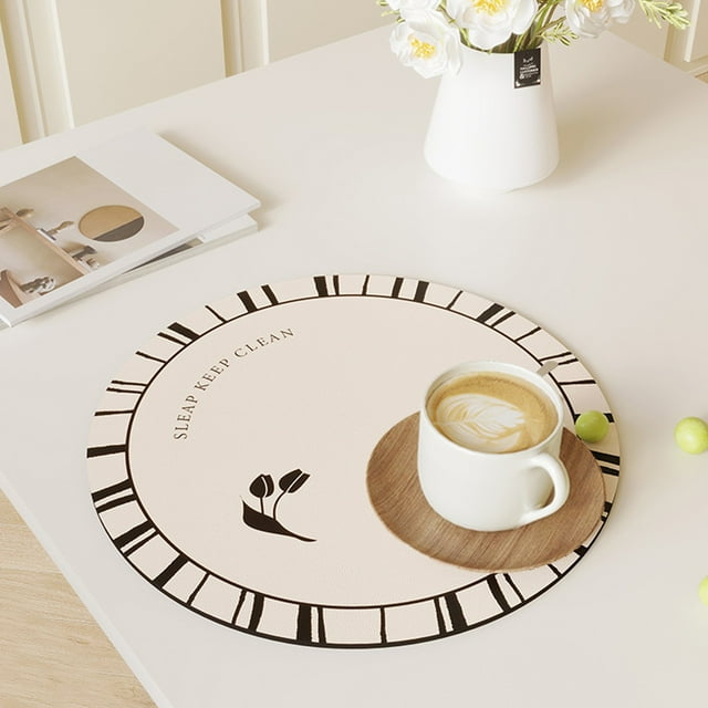 Clearance!Round Spring Tulip Placemats Summer Plastic Place Mats Lavender Table Mats Lavender Tulip Holiday Kitchen Placemats for Indoor Outdoor Spring Flower Party Dining Table Decoration
