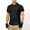 Black, variant on Men's Short Sleeve Military Tactical T-Shirt, Athletic Gym Training Shirts, Outdoor Hiking Fitness Lapel Shirt