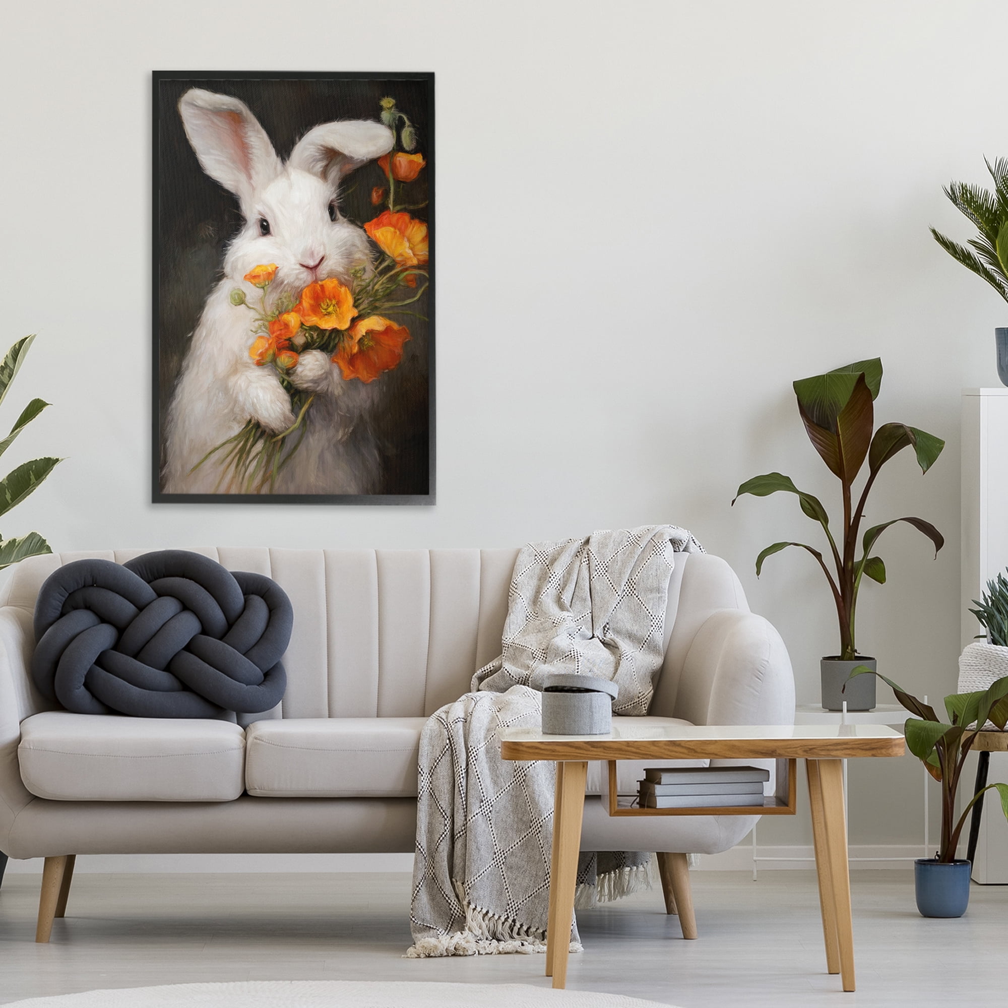 Stupell Industries Floppy Loves Her Poppies Black Framed Giclee Art, design by Tina LeCour