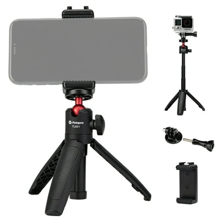 Fotopro TL601 Extendable Mini Camera Tripod 360° Rotating Ball Head Portable Tabletop Tripod Selfie Stick for iPhone