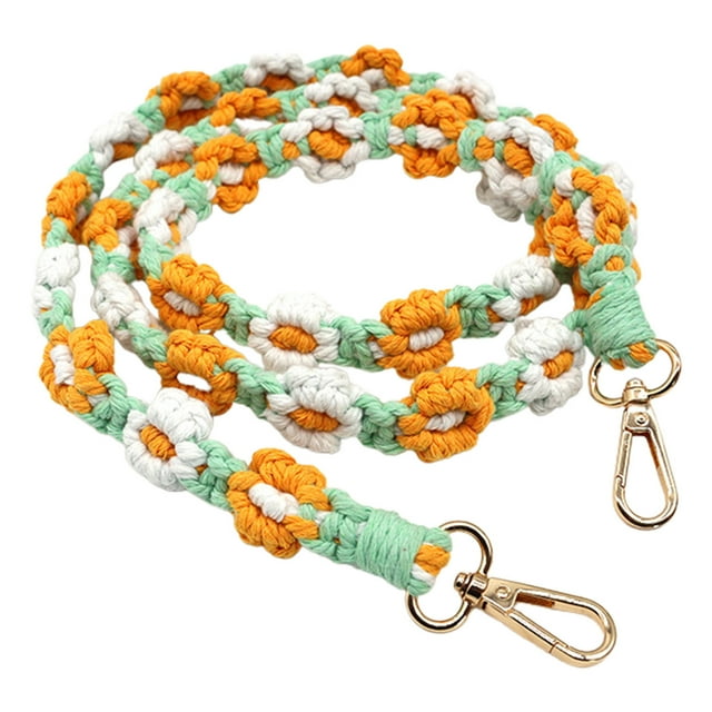 LCXmlly Vibrant Colored Shoulder Strap Contrast Color Woven Shoulder Strap Flower Knitted Handbag Purse Replacement Detachable Shoulder Crossbody Strap 1 Set