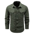 thumbnail image 3 of Havenx Long Sleeves Fishing Shirts for Men Button Down Sun Protection Shirt with Zipper Pockets Upf 50+ Dress Hiking Fishing Cooling Outdoor Summer Travel Clothing,Camouflage Green 3XL, 3 of 6