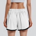 thumbnail image 5 of JoveMarine Athletic Shorts for Women, Running Shorts for Women Solid Elastic Waist - Loose Fit for Yoga Beach, Breathable Lightweight Summer Casual Bottoms with Stretch,White XL, 5 of 5
