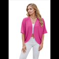thumbnail image 3 of Cárdigan con Cuello en V y Aberturas Laterales, Rosa Brillante, Talla XXL, 3 of 10