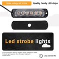 thumbnail image 4 of LED Emergency Strobe Lights, Amber 6 LED Strobe Warning Emergency Flashing Light for Car Truck Off R, 4 of 5