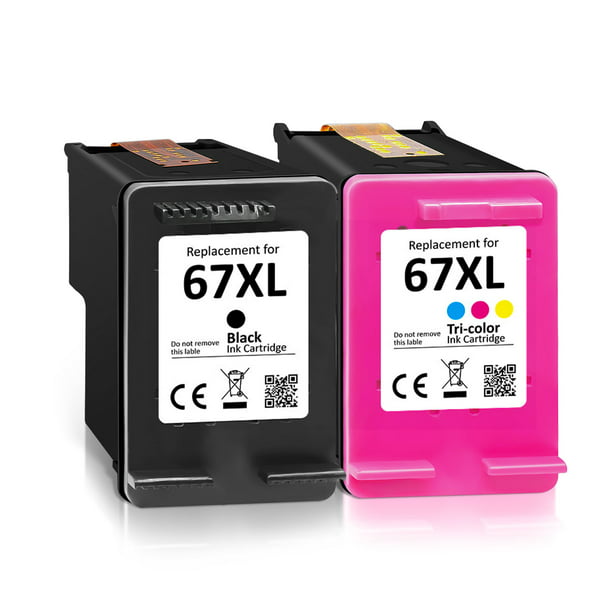 67XL 67 XL Ink Cartridge Replacement for HP 67XL 1 Black 1 Tri-Color ...
