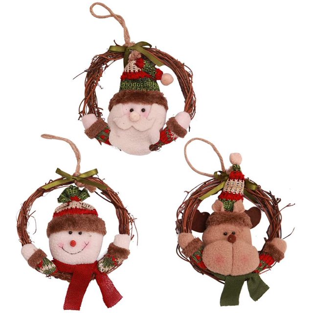 3 unids / lote Año Nuevo Decoraciones de Navidad Decoración de Navidad Corona Rota Círculo Árbol de Navidad Colgante Ventana Accesorios de Maquillaje Corona AB316 Xemadio JQWJ391