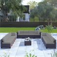 thumbnail image 3 of Kullavik 14-Piece Outdoor Rattan Sofa Set, Patio Furniture Wicker Sectional Couch with Coffee Table & Pillows, All-Weather PE Rattan Conversation Set for Garden, Poolside, Backyard,Grey, 3 of 6