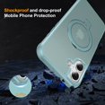 thumbnail image 4 of Dteck Magnetic for iPhone 16 Plus Case with Screen Protector Camera Lens Cover, Compatible with MagSafe, Military Grade Drop Ring Holder Translucent Slim Hard Back Soft Edge,Blue, 4 of 8