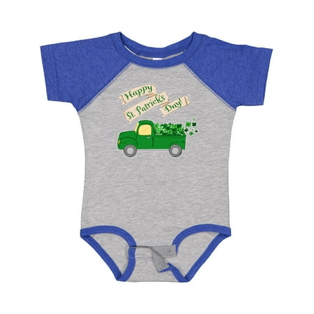 

Inktastic Happy St. Patrick s Day Green Truck with Clovers Gift Baby Boy or Baby Girl Bodysuit