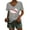 Gray, variant on Womens Summer Tops Women's Baseball Festival Solid Color Baseball Printed V Neck Short Sleeved Top Cotton T Shirts Women Plus Size Tops for Women