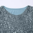 thumbnail image 7 of CYRBOKO Girls Long Sleeve Tops, Dancewear Party Holiday Sequins Sparkle Blouses Light Blue Size 11-12 T, 7 of 7