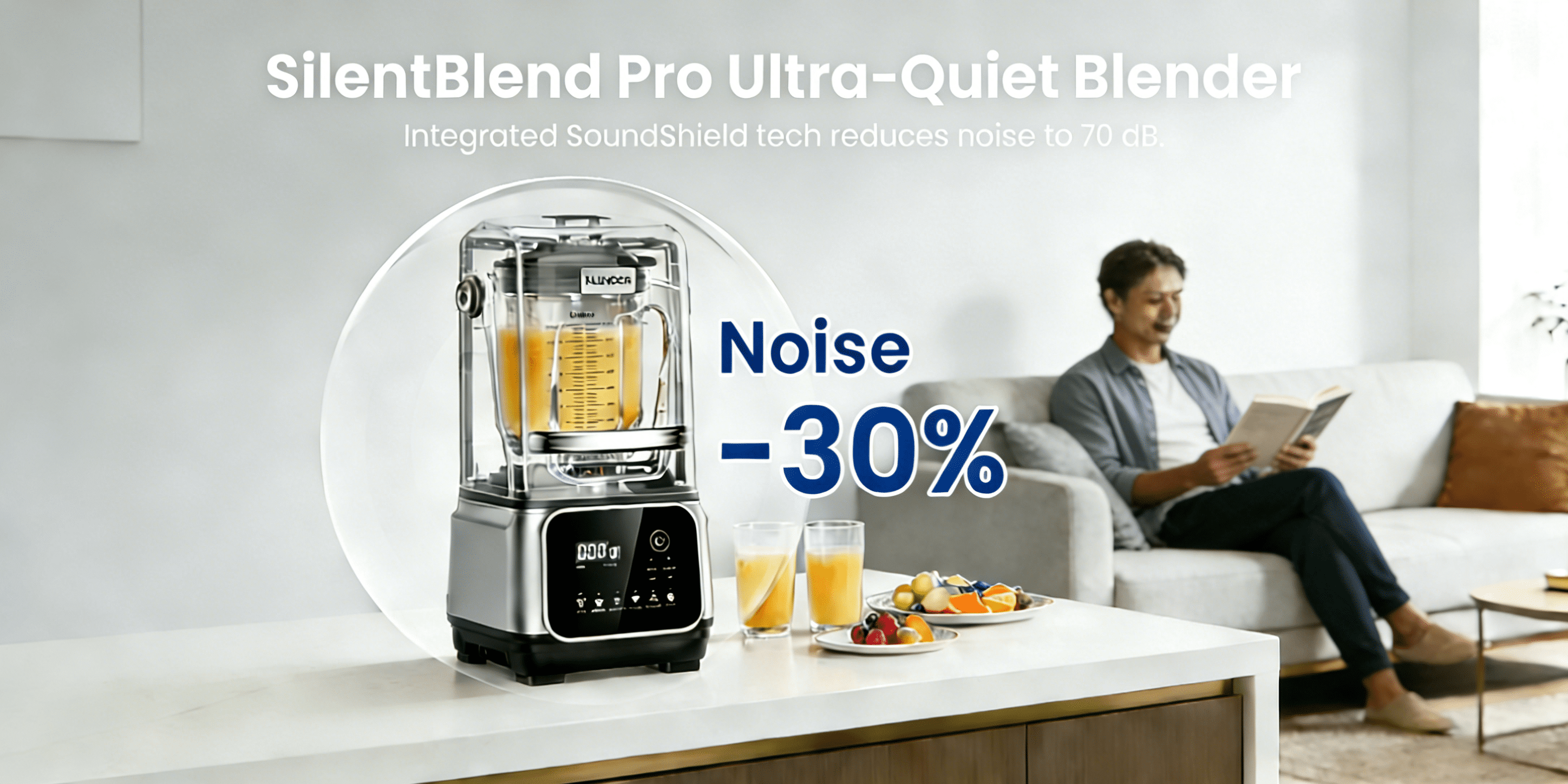 XUTUMM 68oz Commercial High Speed Blender with Self-Cleaning, Overheat Protection & Touch Screen Control, Soundproof Cover, 110V Compatible for Home & Commercial Use
