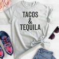 thumbnail image 2 of Tacos & Tequila T-Shirt, Unisex Women's Men's Shirt, Taco T-shirt, Tequila Shirt, Beach Drinking Shirt, Heather Ash, X-Small, 2 of 6