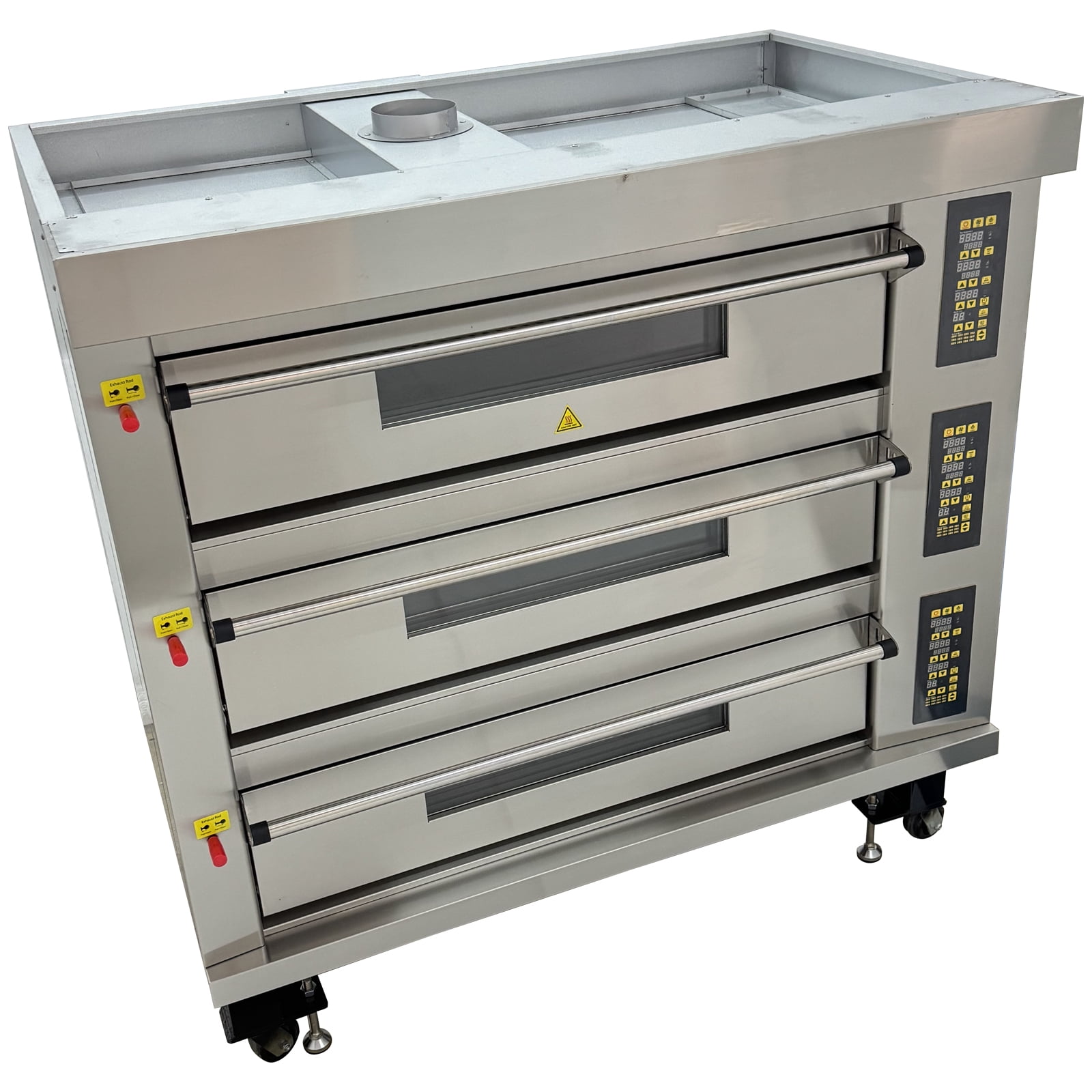 Movable Electric Triple Pizza Oven 3 Trays Bakery Cake Bread Baking Oven Equipment  220V