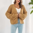 thumbnail image 6 of Tuphregyow Women Cardigan Open Front Leisure Work Knit Outwear Loose Cardigans Long Sleeve Oversized Lightweight Sweaters Trendy Solid Yellow S, 6 of 9