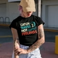 thumbnail image 2 of Catch Waves Not Feelings, Surfer, Navy Blue T-Shirt, XL, 2 of 5