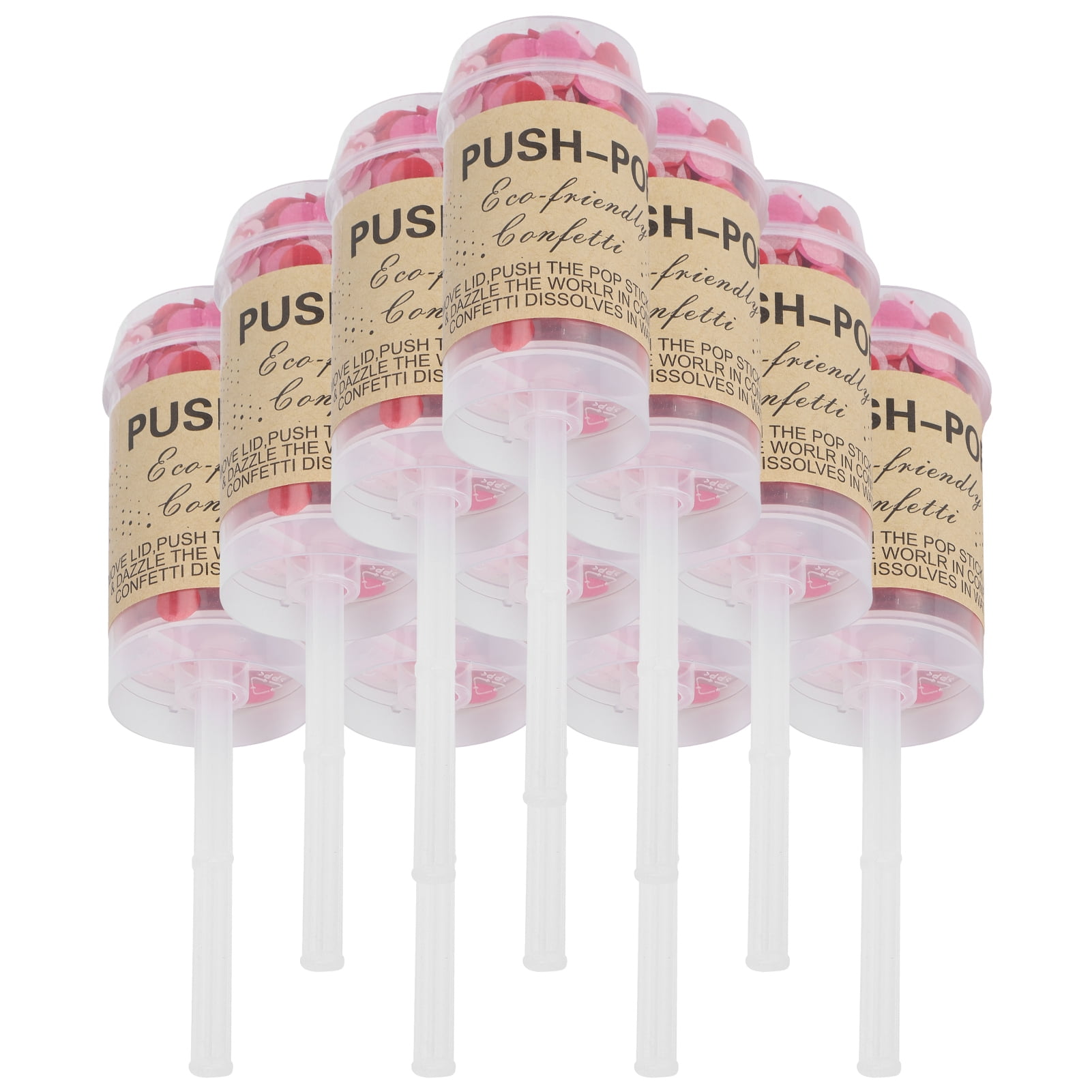 Gupbes 10Pcs Push Pop Confetti Poppers Cannon Wedding Graduation Gender Reveal Birthday Party Supplies,Push Pop Confetti Poppers,Push Pop Cannon
