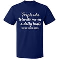 thumbnail image 2 of OXI T-Shirt - People Tolerate Me, Basic Casual T-Shirt for Men's and Women Fleece T-Shirt Short Sleeve - Navy Blue 3X-Large, 2 of 3