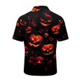thumbnail image 4 of JULMCOMO Halloween Polo Shirts for Men Pumpkin Bat Castle Print Quick Dry Short Sleeve Casual Loose Golf Shirts Holiday Party Graphic Tees Saffron XL, 4 of 6