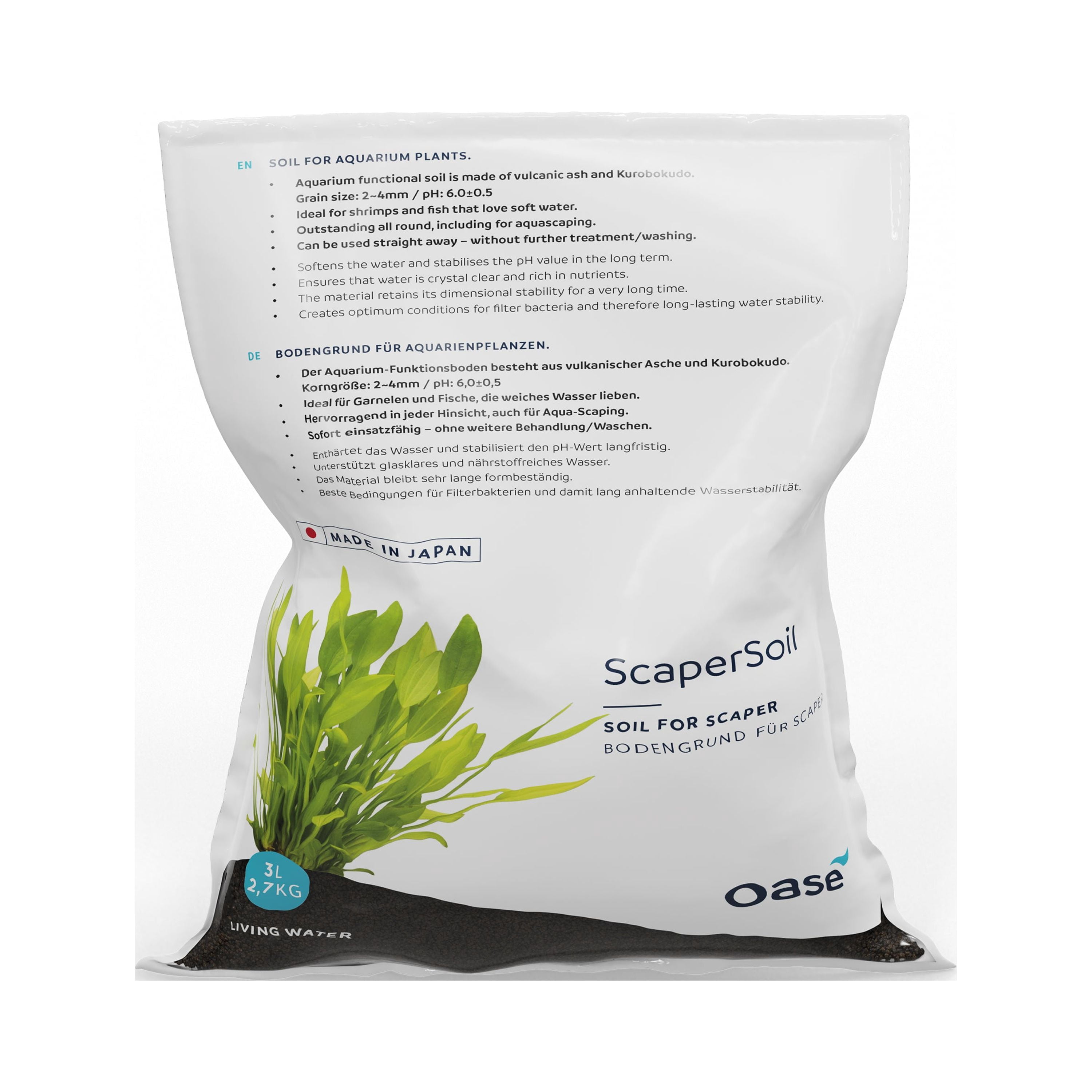 OASE ScaperLine Aquarium Soil - Black, 3 Liters