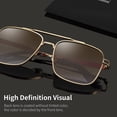 thumbnail image 3 of FEISEDY Retro Square Aviator Sunglasses for Men Women Vintage 70s Pilot Shades Classic Metal Frame B2845, 3 of 7