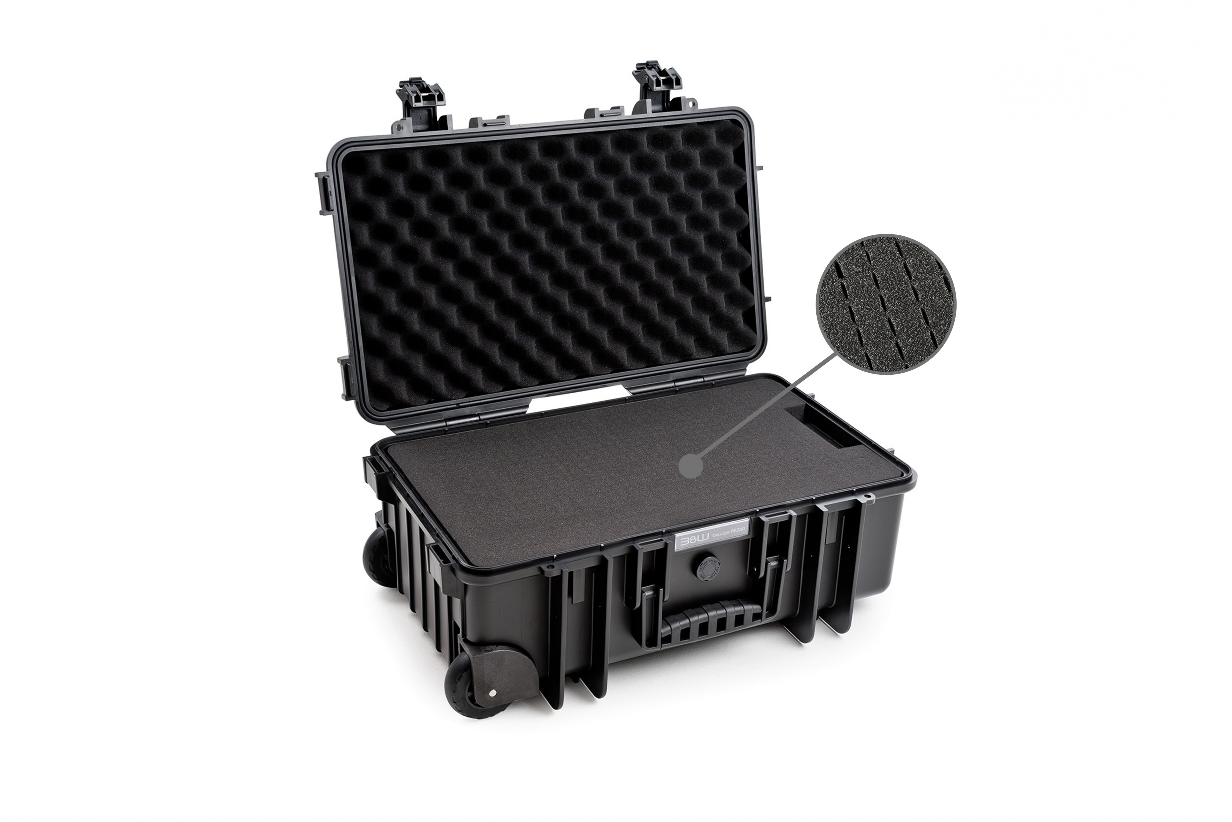 B&W International Type 6600 Hard Case, Waterproof Equipment Protection, SI Pre Cut Foam Insert, Black