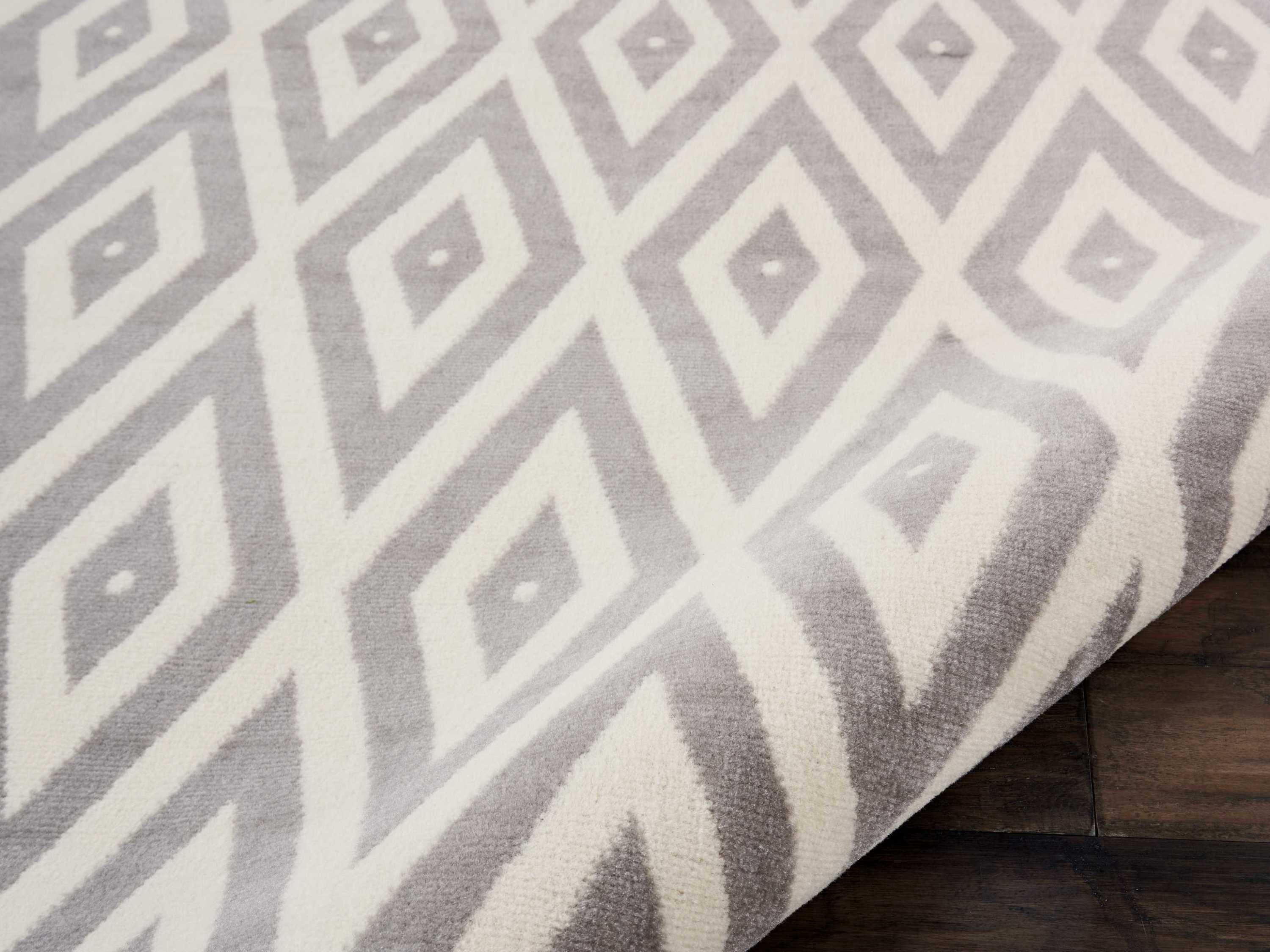 Geometric White/Grey Area Rug by Bellamy Studios