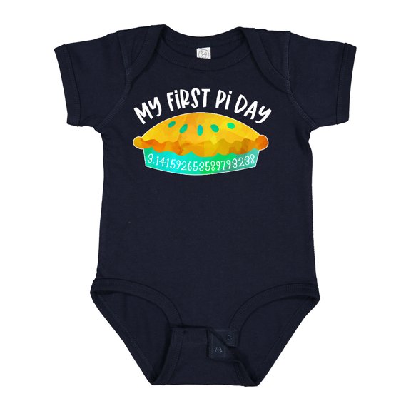 Inktastic My 1st Pi Day Blue Green Pie Pan Pun Boys or Girls Baby Bodysuit
