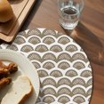 thumbnail image 3 of Brown Pine Leaves Round 13 Inch Placemats Set of 8, Abstract Art Geometric Gray Plaid HeatResistant Non Slip Place Mats for Dining Table, Wipeable Braided Kitchen Table Mats for Housewarming, 3 of 9