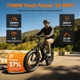 thumbnail image 2 of Large Frame Electric Bike for Adults - 26" Ebike, 48V 15.6AH UL 2849 Battery, 28MPH, Front Suspension, Adjustable Seat, 330lbs Capacity, Black, 2 of 9