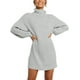 thumbnail image 1 of Vestido de suéter de gran tamaño suelto informal de manga larga con cuello alto para mujer vestidos de suéter de invierno suave Xemadio WMZL-2283-40, 1 of 6