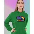 thumbnail image 2 of Be Visible Bubblegum Banner Hoodie Women -Smartprints Designs, Female 3X-Large, 2 of 4